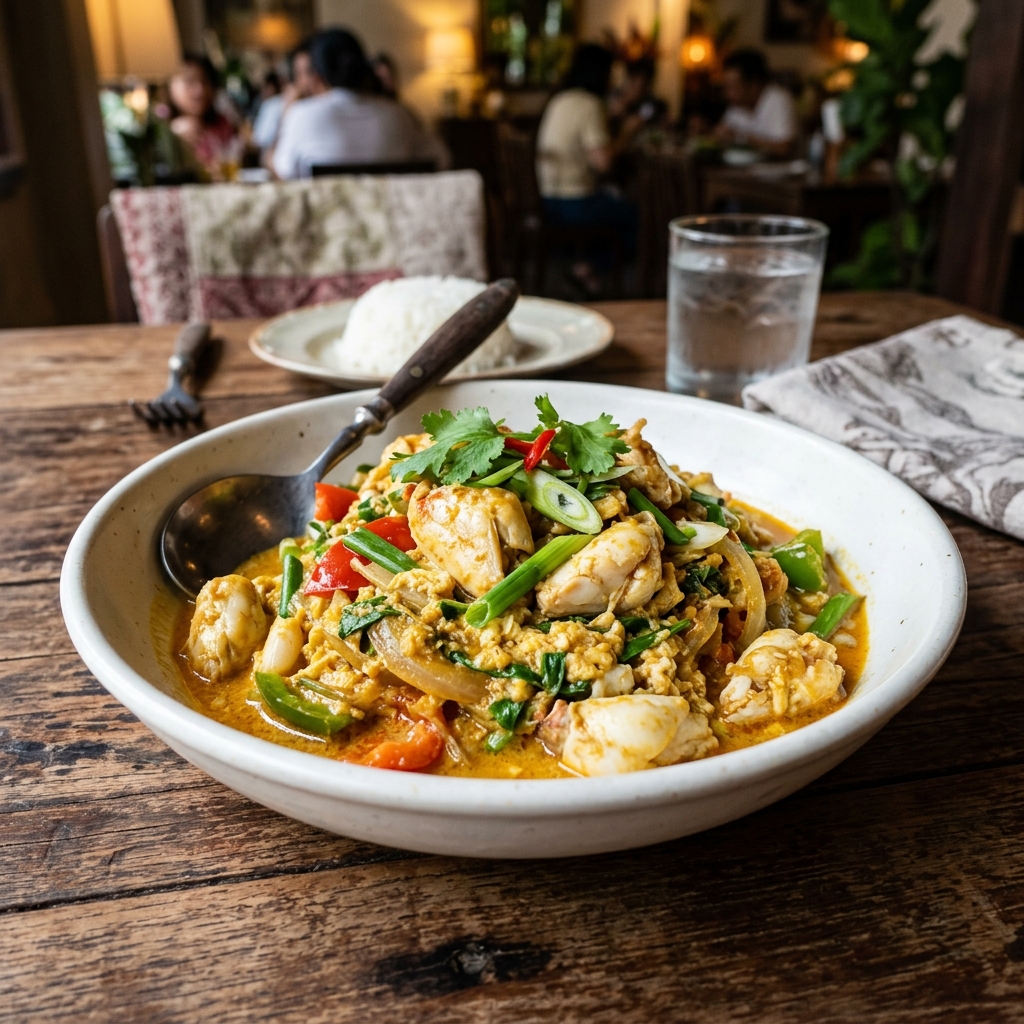 Stir-fried Crab Meat with Curry Powder