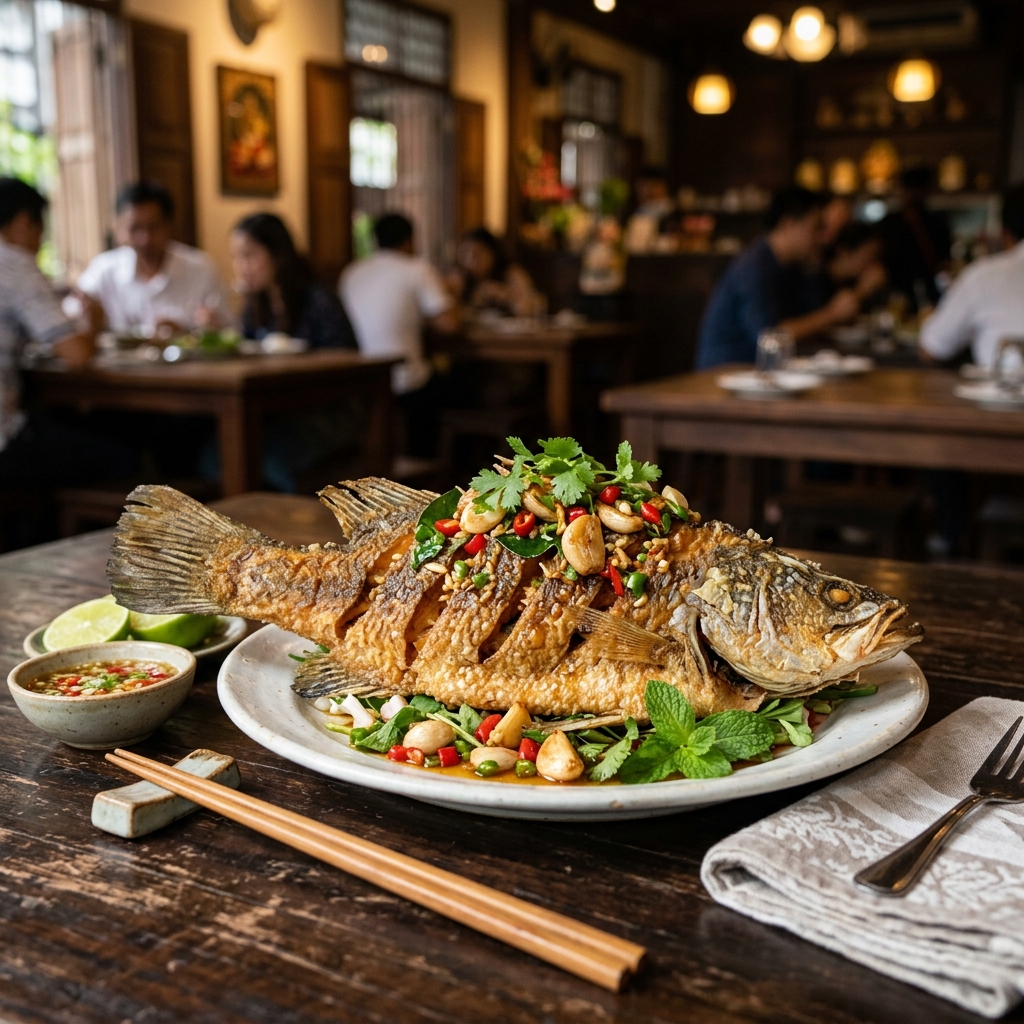 Deep-Fried Sea Bass