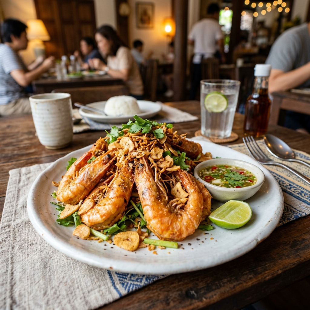 Deep-Fried Garlic Prawns